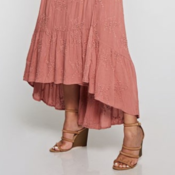 Dusty Rose Eyelet Maxi Dress - Picture 6 of 7